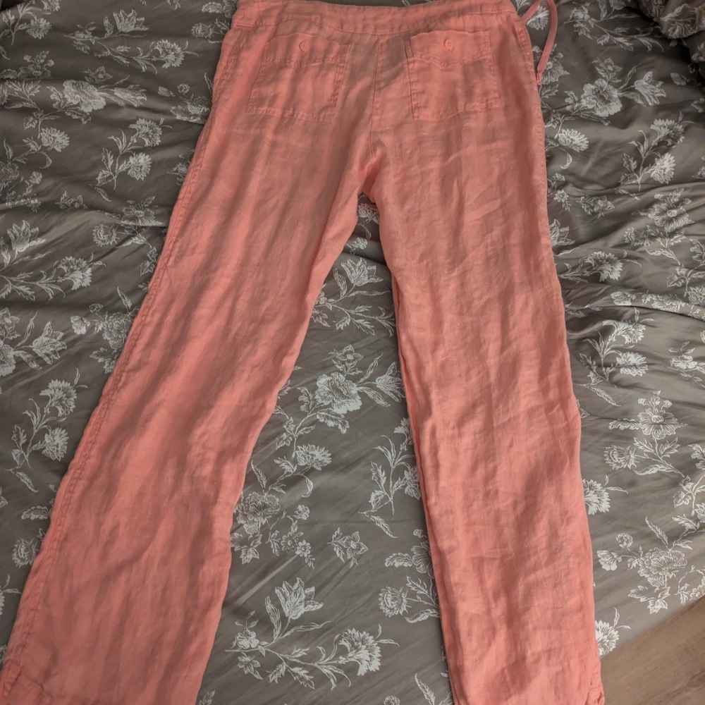Tommy Bahama Pink Drawstring Linen Blend Shorts - Picture 2 of 4